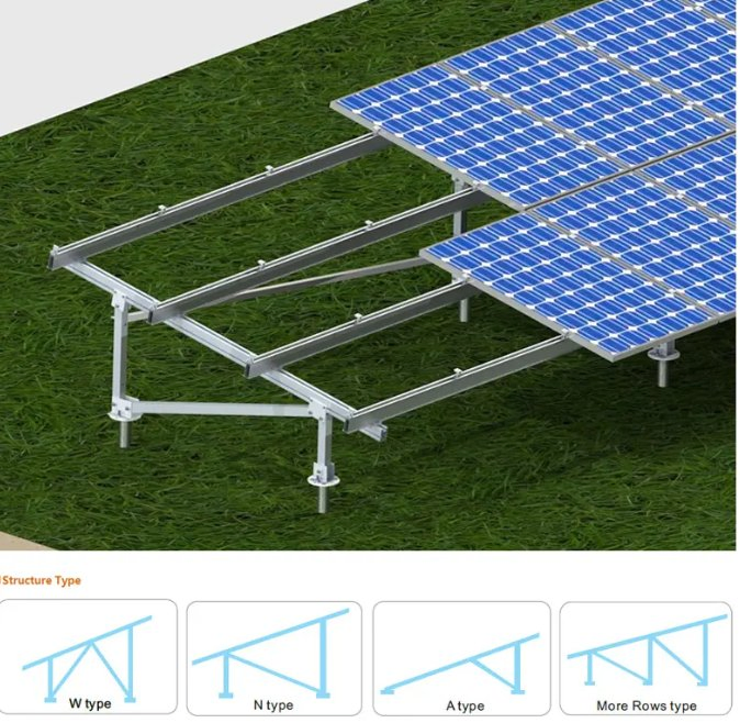 Solar Panel Support Structures System Ground Mounting Solar Tile Ground Mount System