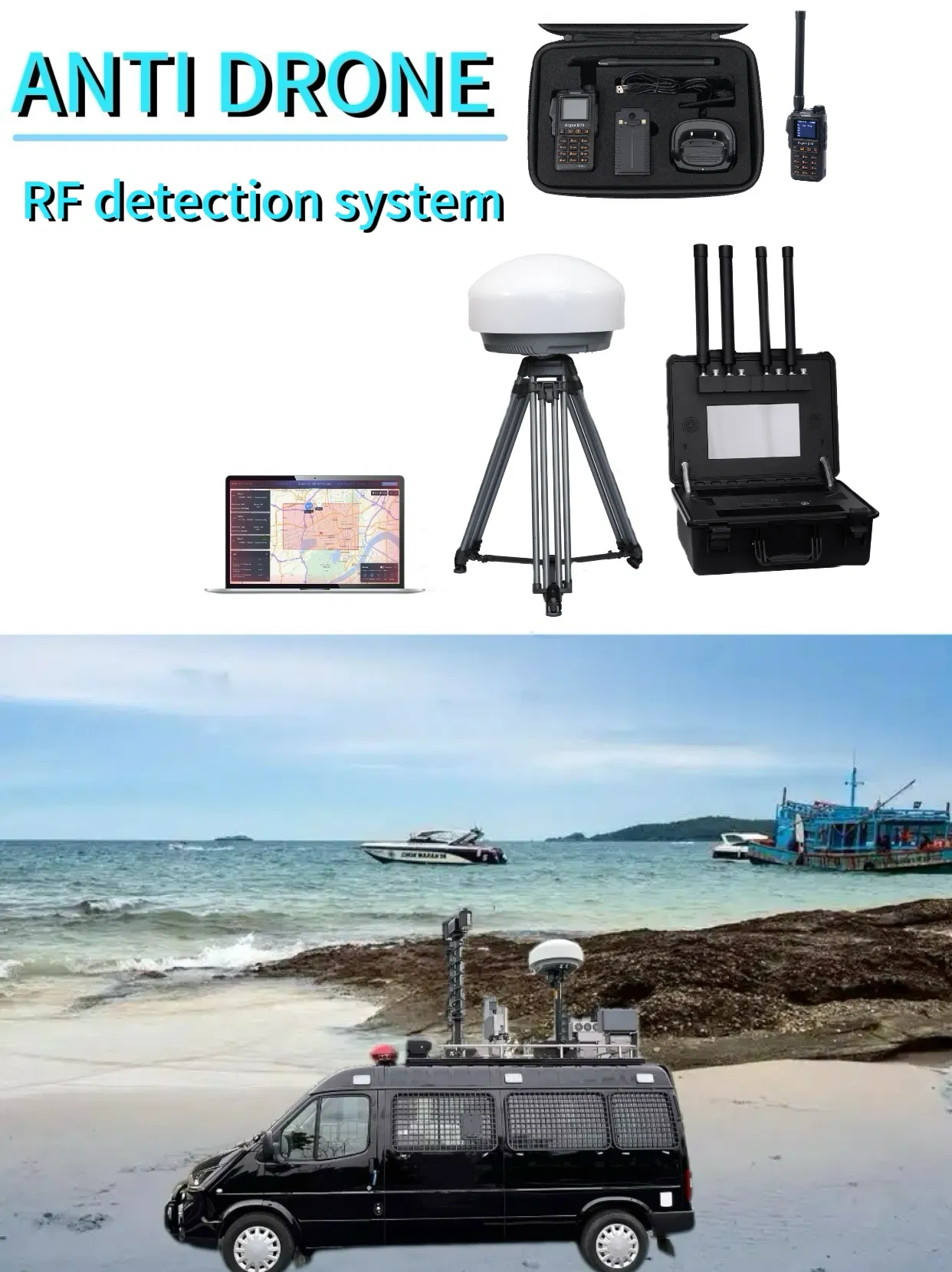 Compact Anti-Drone Tracker X9 Handheld Detection 360° Sweep, 300MHz-60GHz RF Analysis &amp; Auto-Alert Detection System