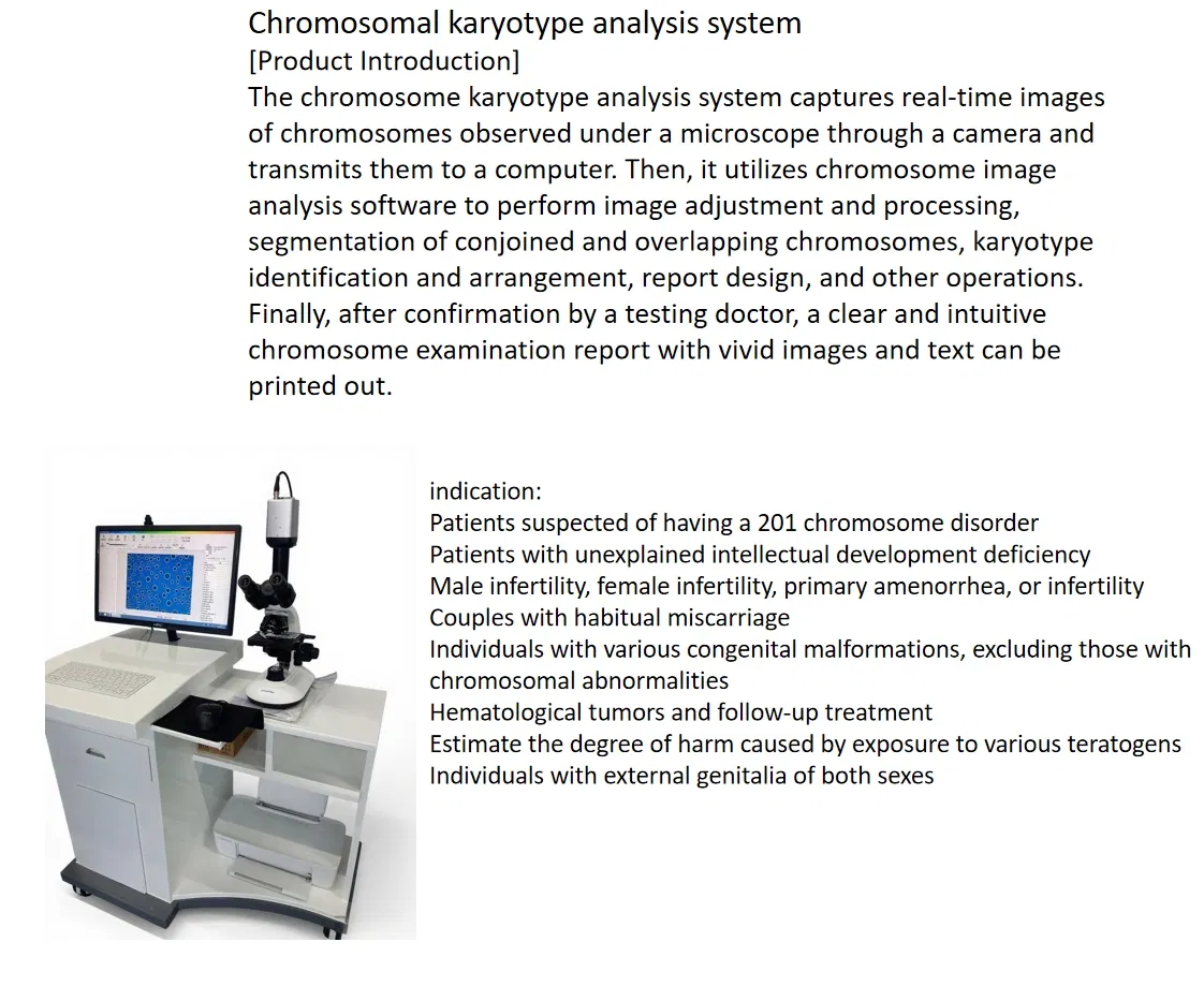 Chromosome Karyotype Analysis System Automated Digital Genetic Testing Equipment for Clinical Laboratory with High Resolution Imaging and Fish Cgh Molecular