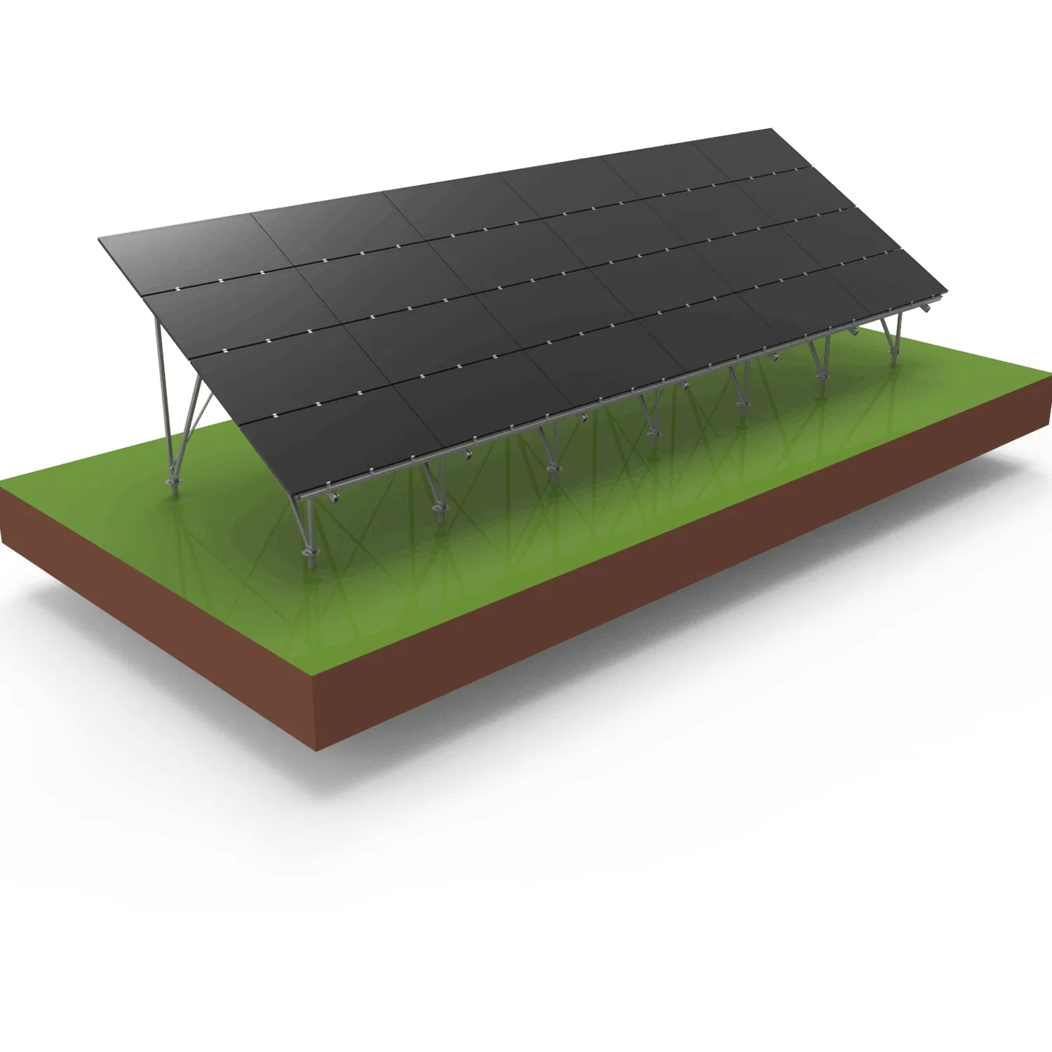 Customizable Ground Bracket Support Solar Photovoltaic Mounting System for PV Module