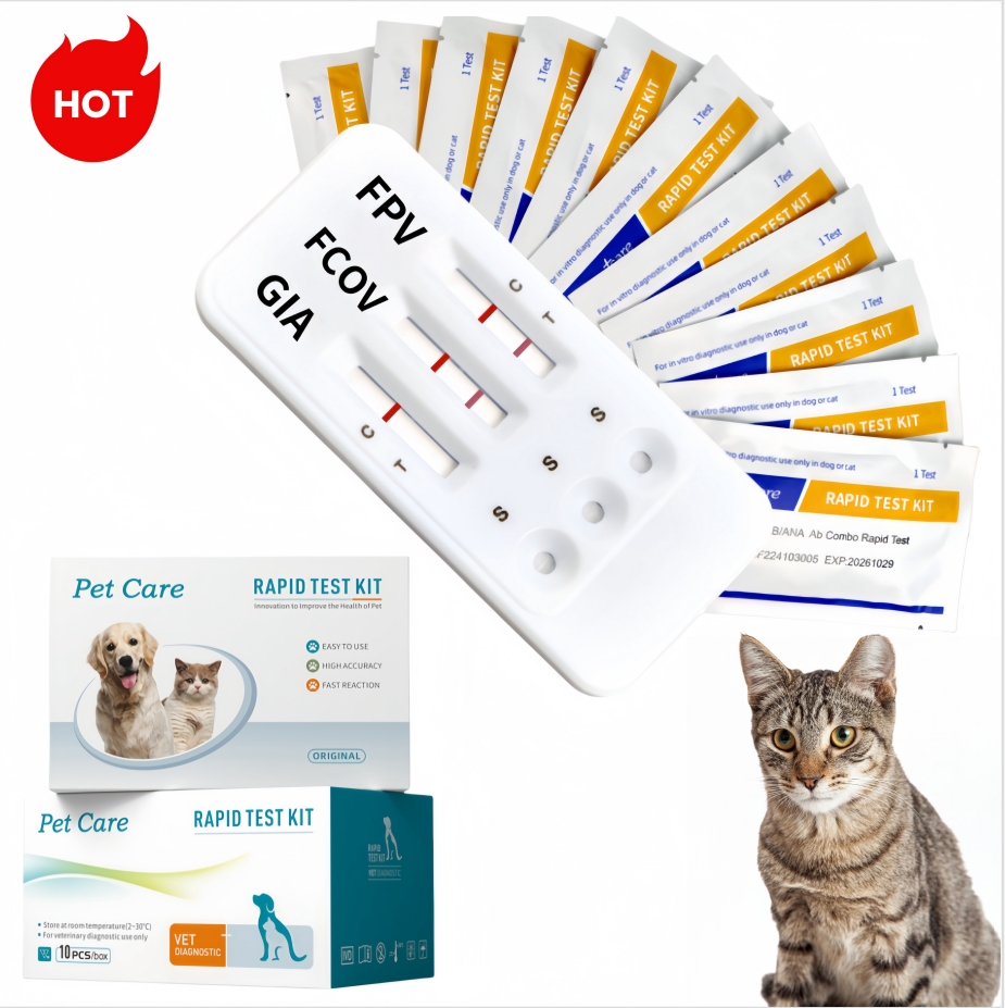 Cat Feline Rapid Parvo FPV-FIIPV-Giardia Inspection Combined Detection Diagnostic Lambia Rapid Kit