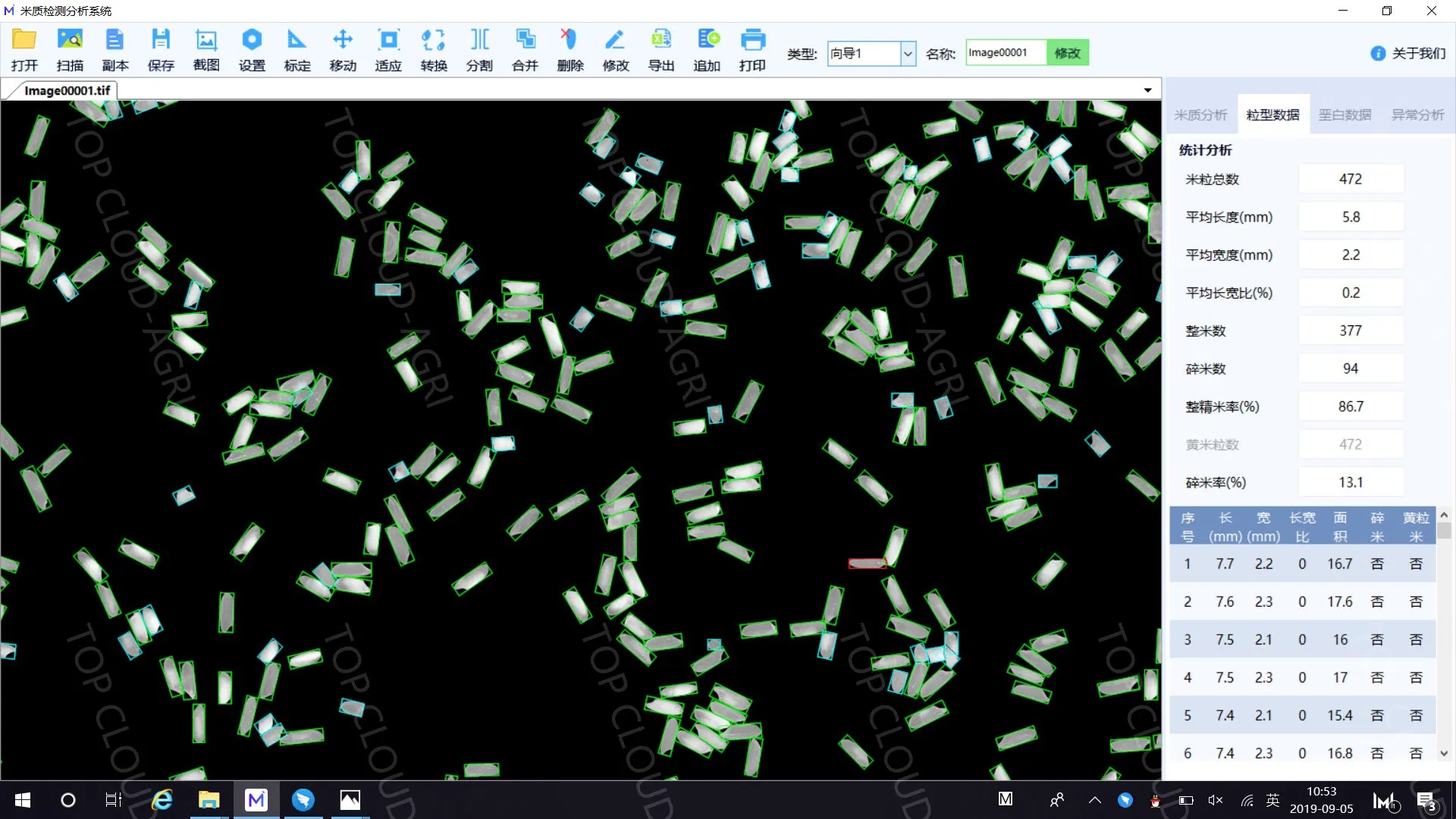 Good Quality Rice Shape Analysis System