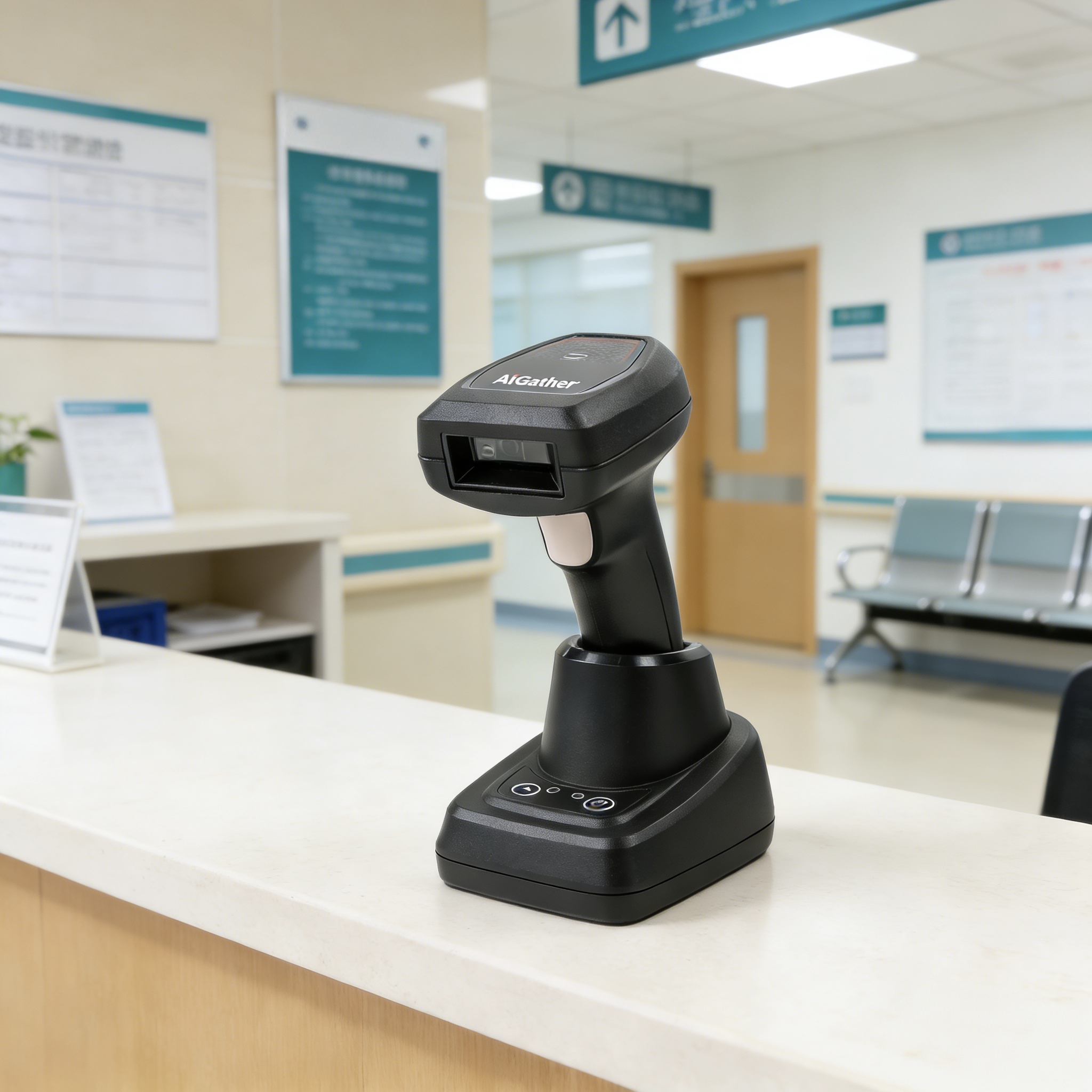 Wireless 2.4G With Charging Stand 2D Dual-Mode Connectivity Medication Management Medical Record Barcode Scanninge A-9642BTHD