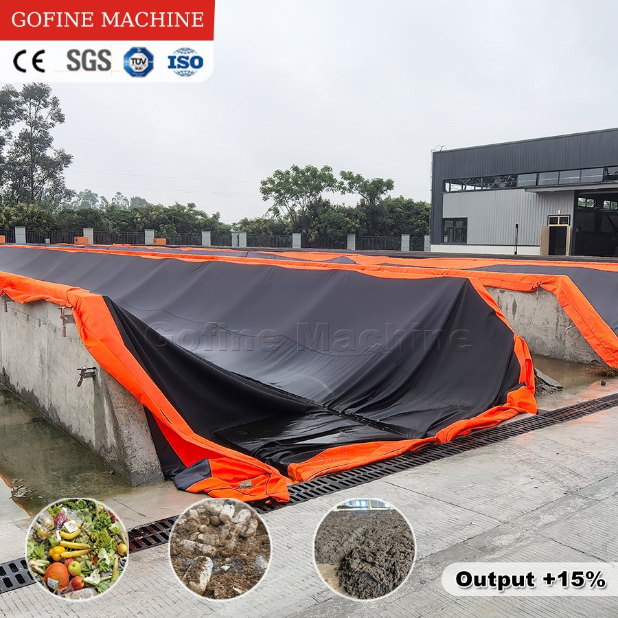 Livestock Manure Agricultural Waste Aerobic Composting System with Nano Membrane Cover