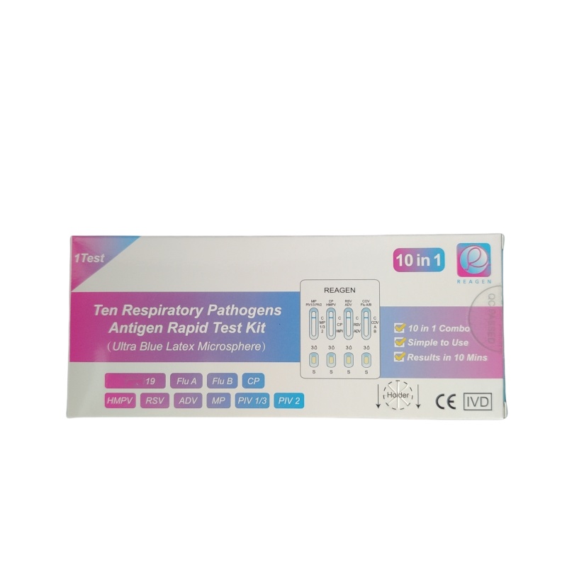 10-in-1 Respiratory Pathogens Antigen Rapid Test Kit Home Use Self-Test Combo for Infectious Disease Veterinary Test Strips
