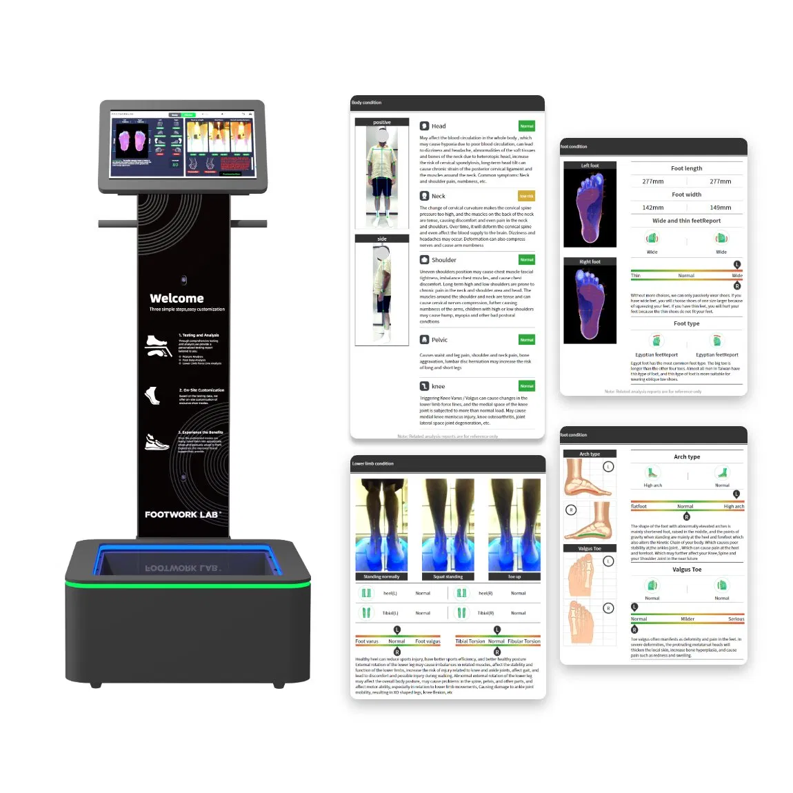 Foot Analysis System for Podiatry Assessment Insole Scanner