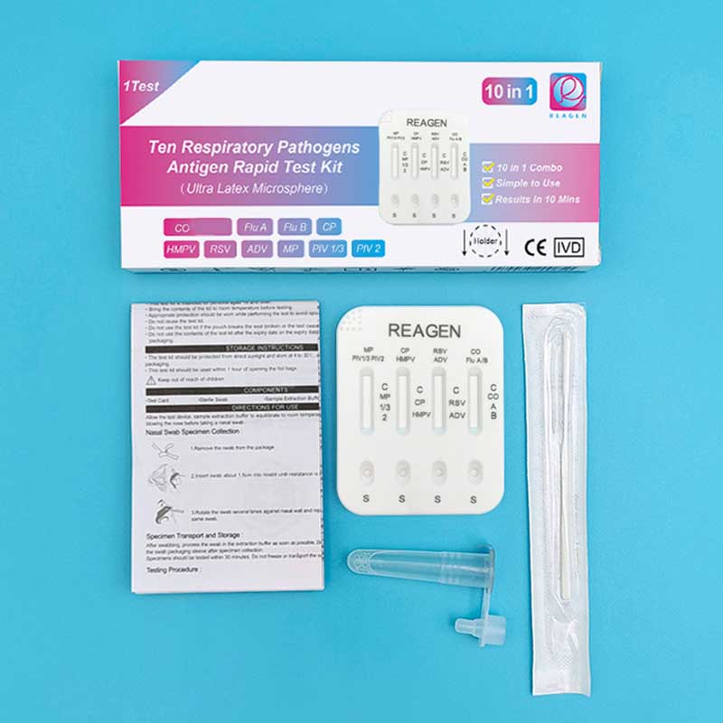 10-in-1 Respiratory Pathogens Antigen Rapid Test Kit Home Use Self-Test Combo for Infectious Disease Veterinary Test Strips