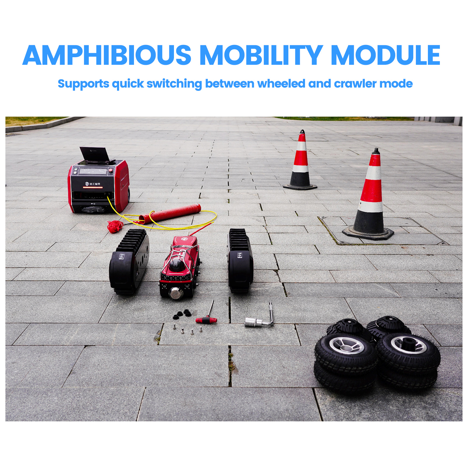 IP68 Heavy-Duty Amphibious Pipeline Inspection Crawler Robot System Advanced Sonar Radar&amp;PTZ System | SDK &amp; Customizable APP SDK