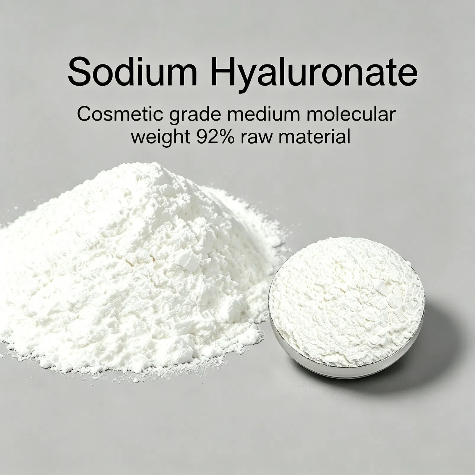 Sodium Hyaluronate Medium Molecular 92% Assay Cosmetic Raw Material Deep Hydration Anti-Wrinkle