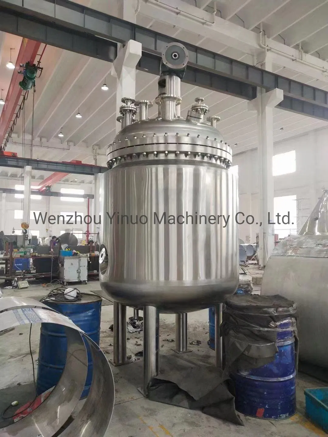 Brand New Stainless Steel Steam Single Jacket Limpet Coil Heating Active Pharmaceutical Ingredients Production Reactor Tank