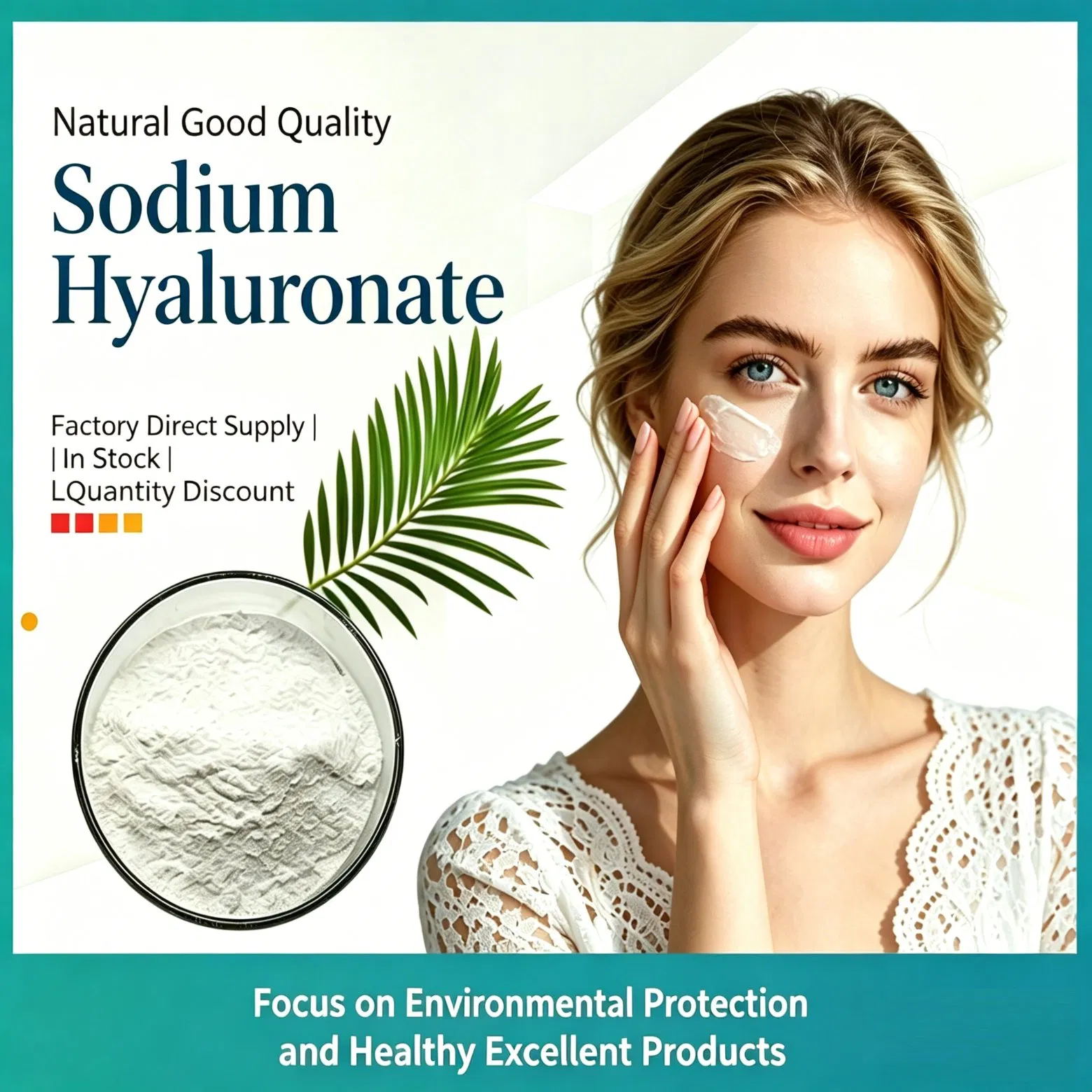 Sodium Hyaluronate Medium Molecular 92% Assay Cosmetic Raw Material Deep Hydration Anti-Wrinkle