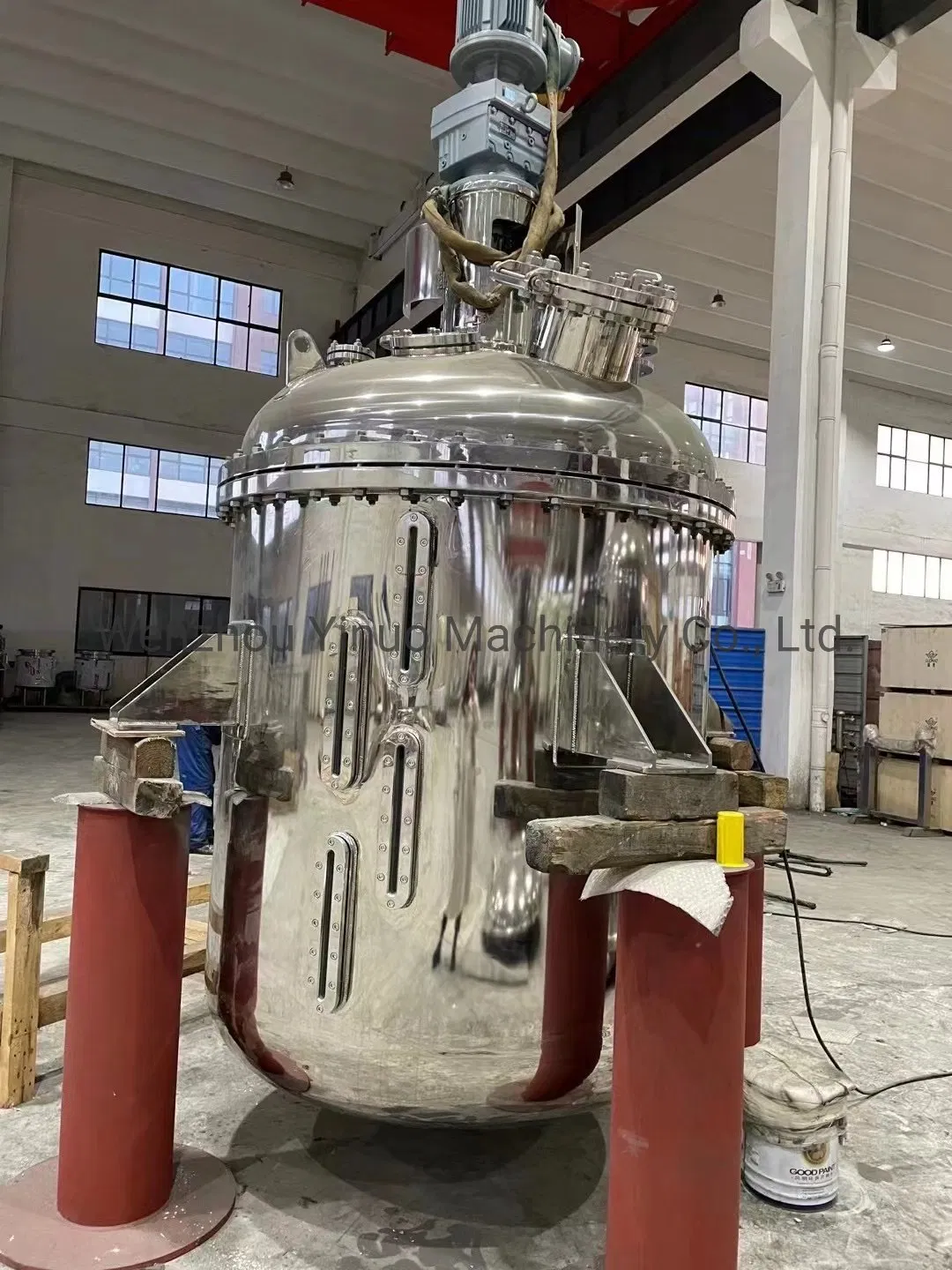 Brand New Stainless Steel Steam Single Jacket Limpet Coil Heating Active Pharmaceutical Ingredients Production Reactor Tank