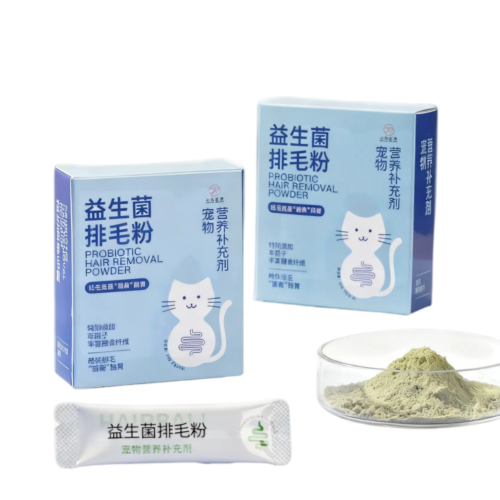 Vet-Approved Cat Hairball Relief Probiotic Powder for Digestive Health