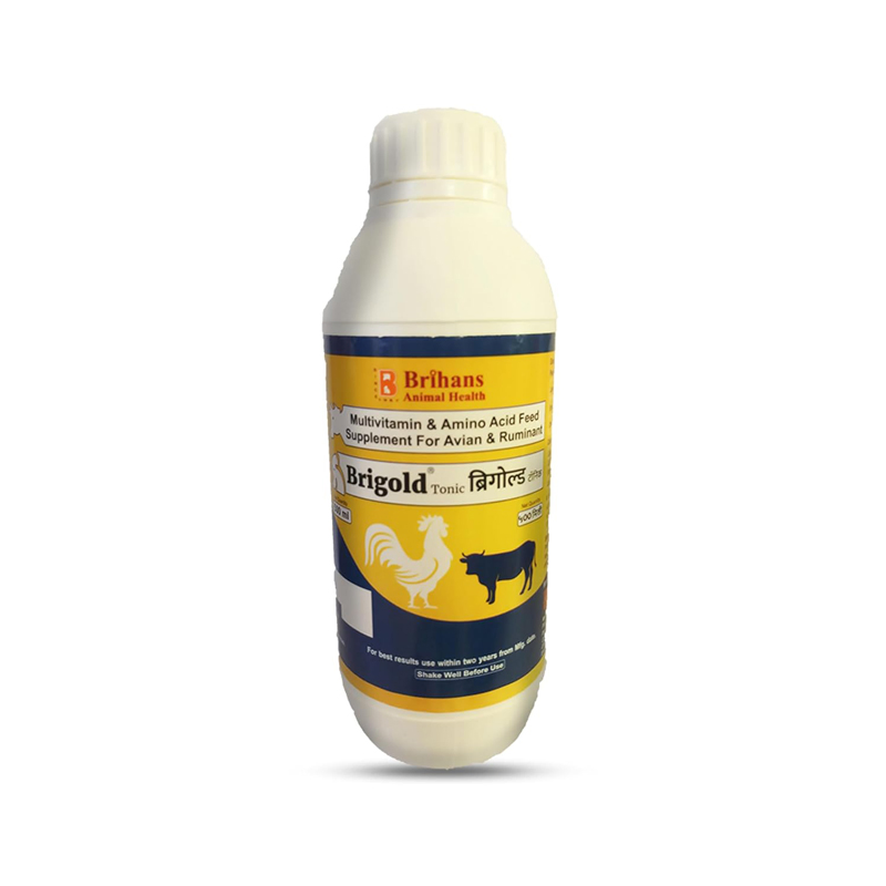 Centre-Multivitamins Oral 1000ml &nbsp;Animal Health Brigold Tonic|Oral Liquid Feed Supplement of Multivitamins,Enzymes &amp; Amino Acids,Vitamin D3,B12 for Poultry,Catt