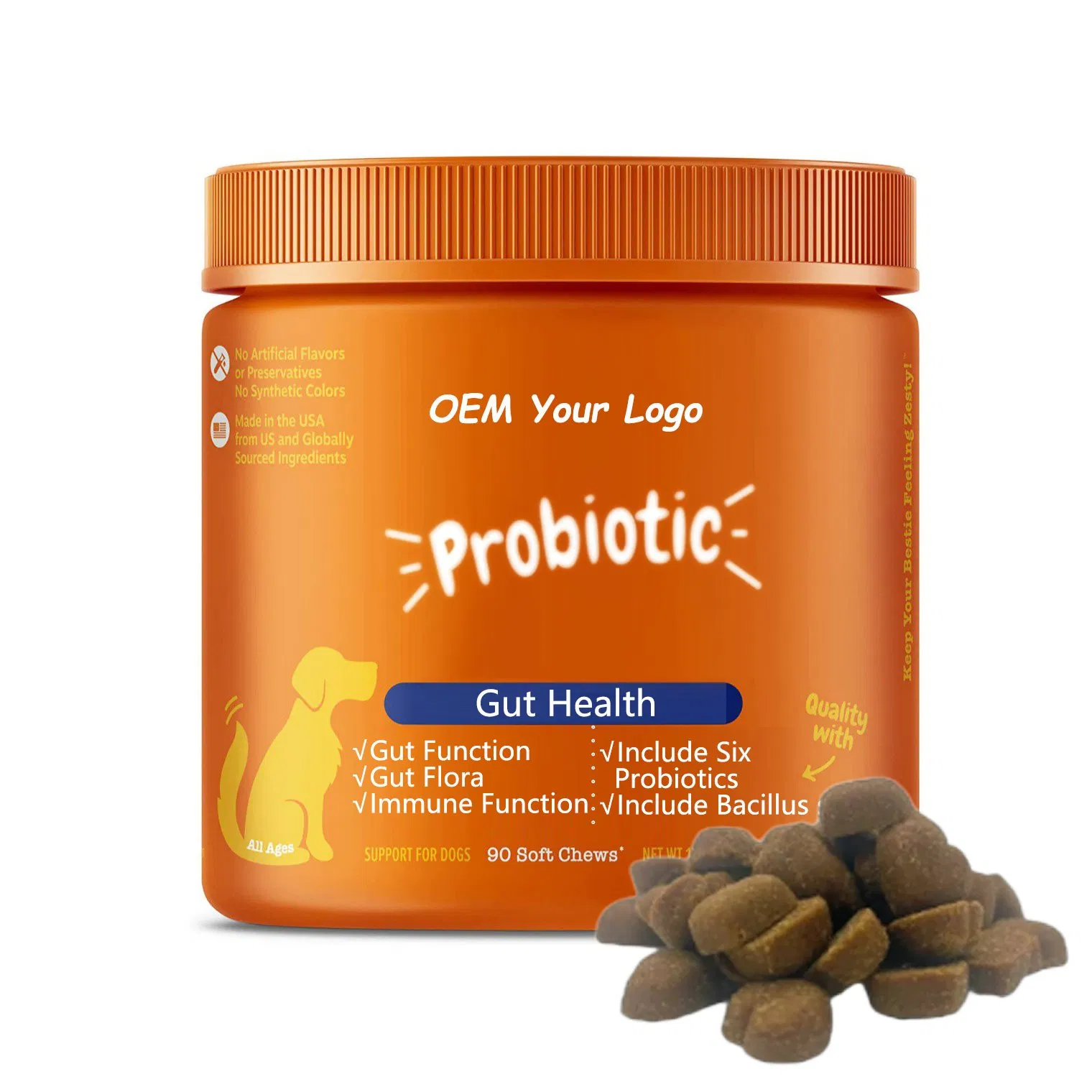Dog Probiotic Chews Pet Nutrition Supplement Prebiotics Probiotics Treats Dog Food
