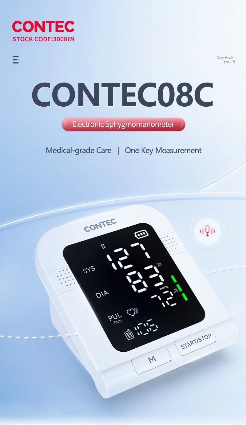 مراقب ضغط الدم الإلكتروني الأوتوماتيكي مع شهادة CE Contec08c