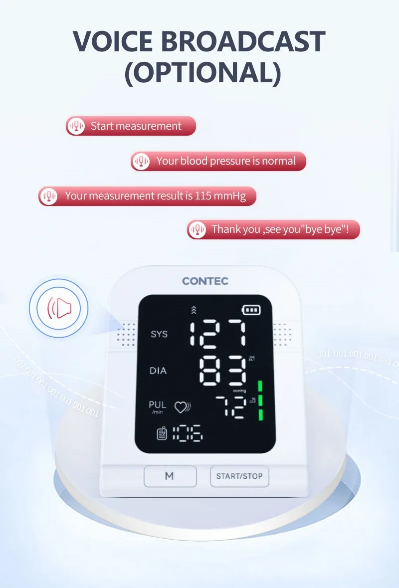 مراقب ضغط الدم الإلكتروني الأوتوماتيكي مع شهادة CE Contec08c