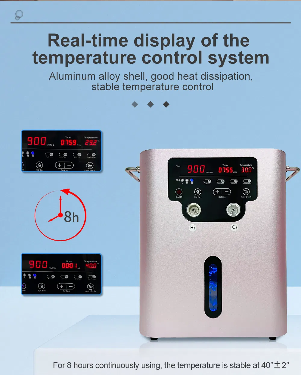 آلة استنشاق الهيدروجين النقي الأكسجين 900ml