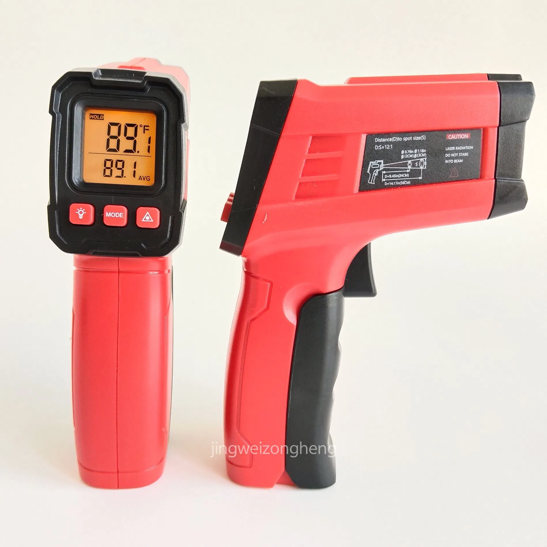 High Temperature Infrared Laser Thermometer with Adjustable Emissivity for Metal Processing &amp; Kilns
