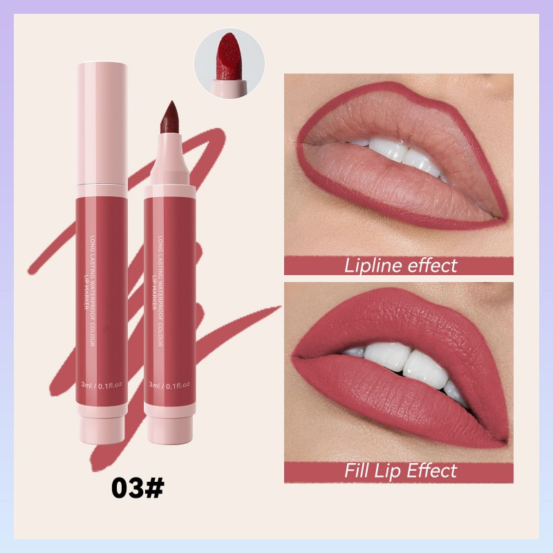 Matte Smooth Texture Non-Stick Lip Tint Pen Waterproof Long-Lasting Mineral Colourable Marker Long-Lasting Lip Liner Set