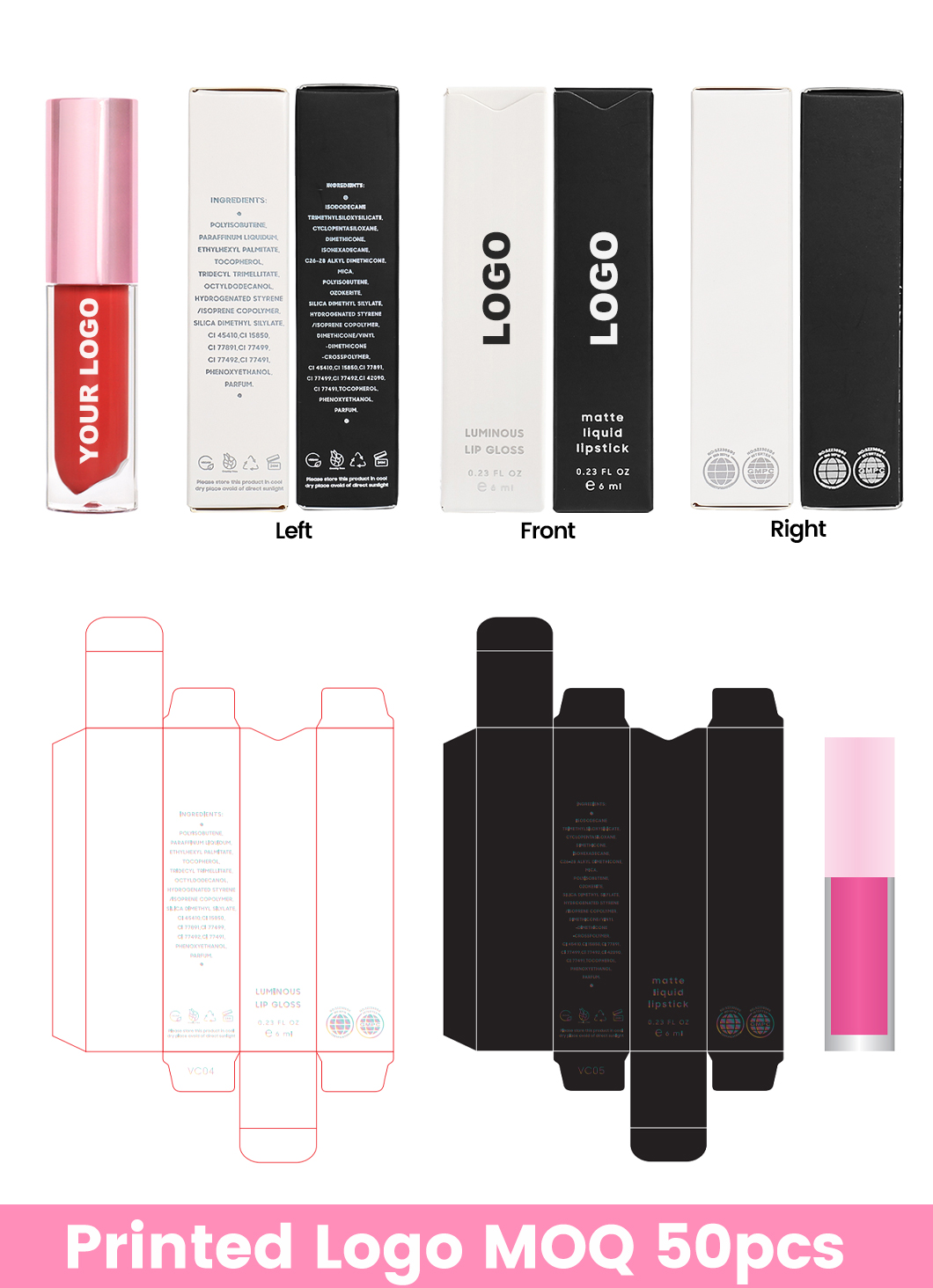 Private Label Moisturizing Lip Gloss Liquid Mineral and Herbal Formula with Sweet Packaging Lip Gloss Makeup