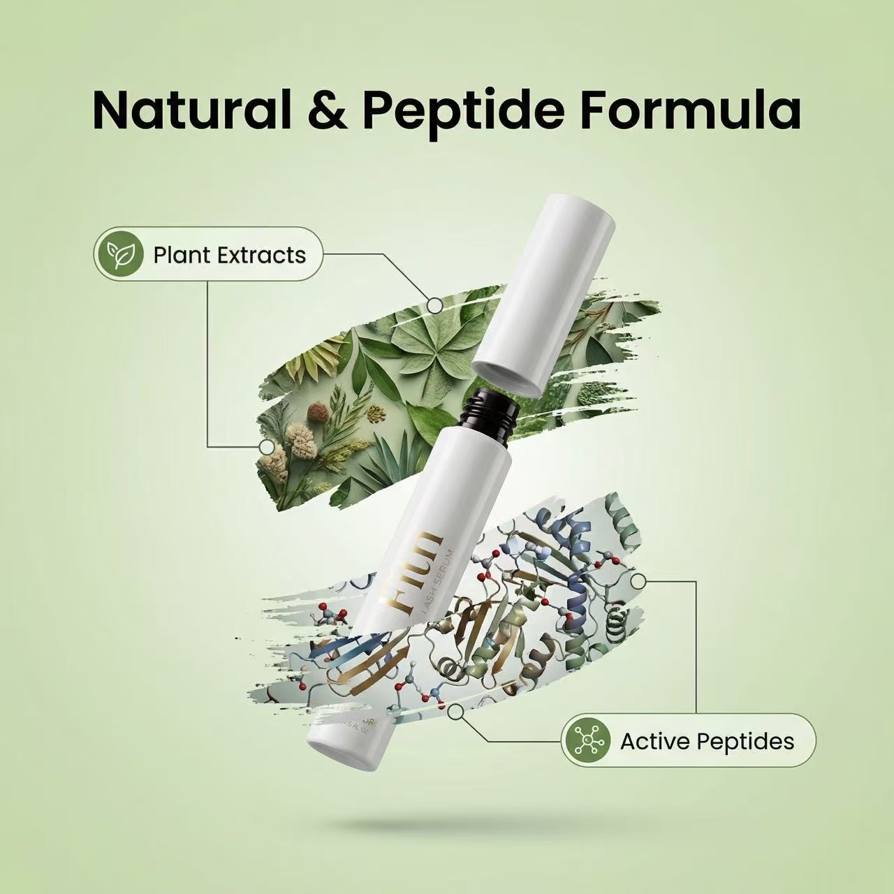 Private Label Double Head Lash And Brow Growth Serum Dual Purpose Eyelash Eyebrow Enhancer OEM Custom Factory Direct Wholesale