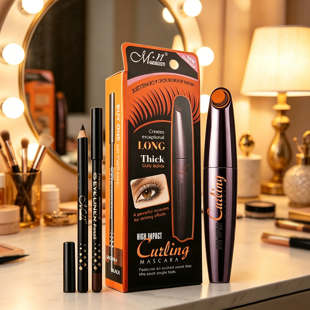Menow M12002 OEM\ODM Private Label Makeup Eyelashes Lasting Waterproof 3D Mascara+Eyeliner Set Cosmetics Factory Customized