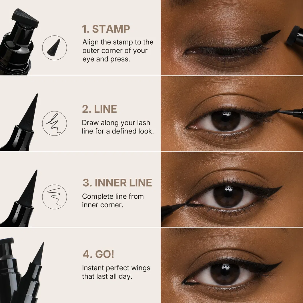 OEM Private Label Dual-Ended Spongy Triangular Head Eyeliner Waterproof Long Lasting