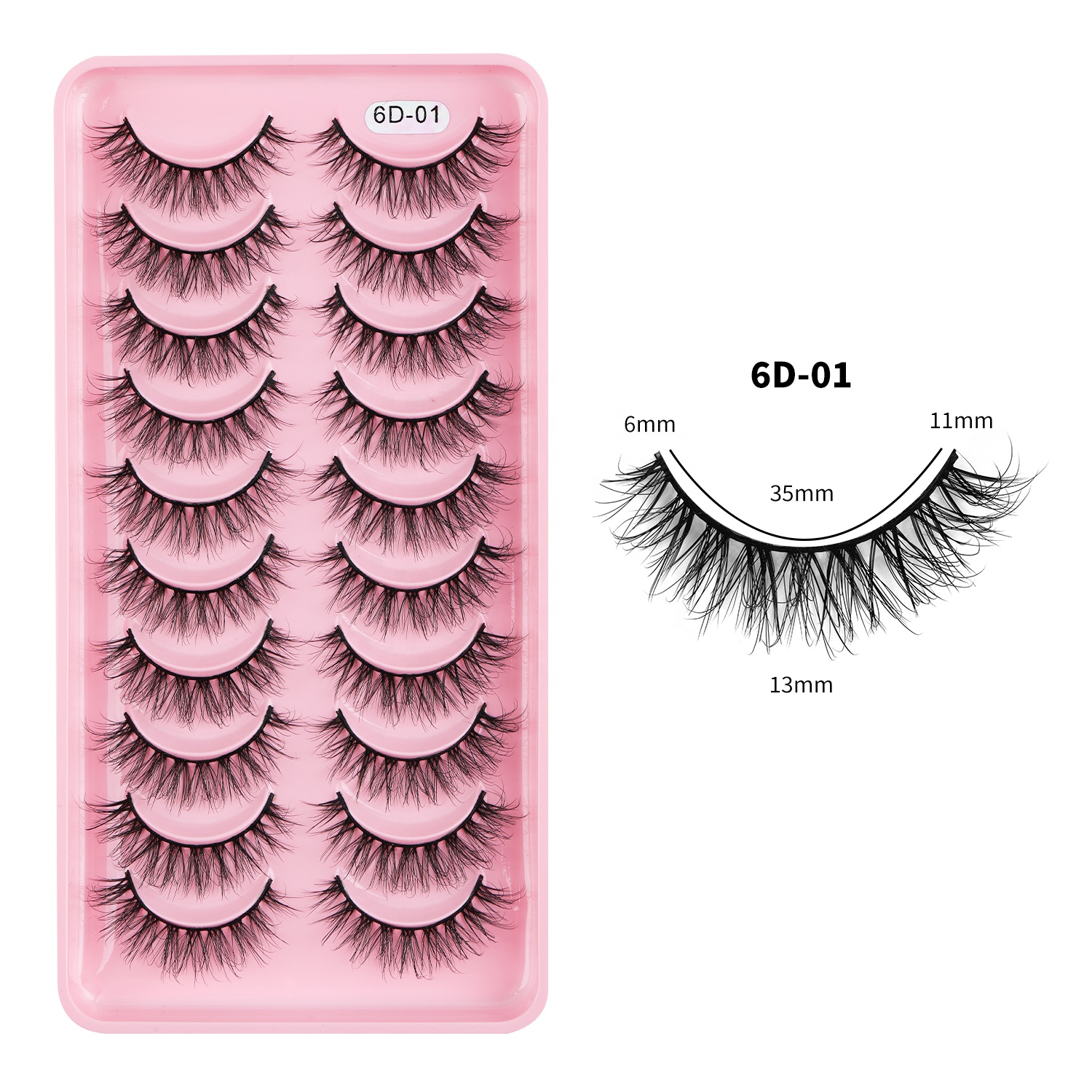 Lashes False Eyelashes 10 Pairs Fluffy Wispy Volume Bulk Strip Natural Look Lashes Sets Pack Faux Mink Eyelashes