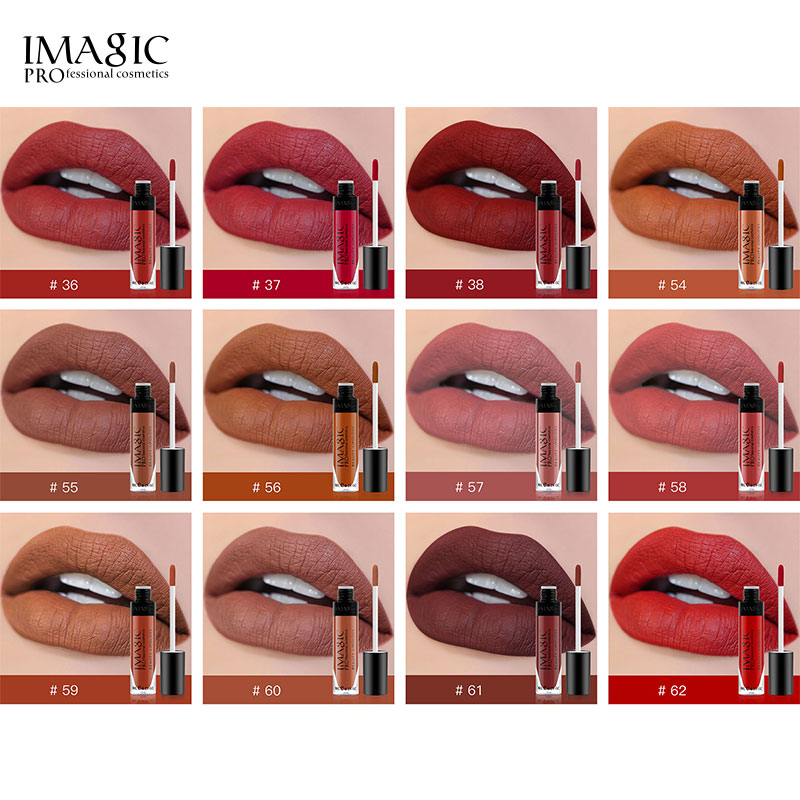 IMAGIC High Quality Matte Lip Gloss Non Stick Long Lasting Waterproof Wholesale Private Label Custom Vegan Matte Liquid Lipstick