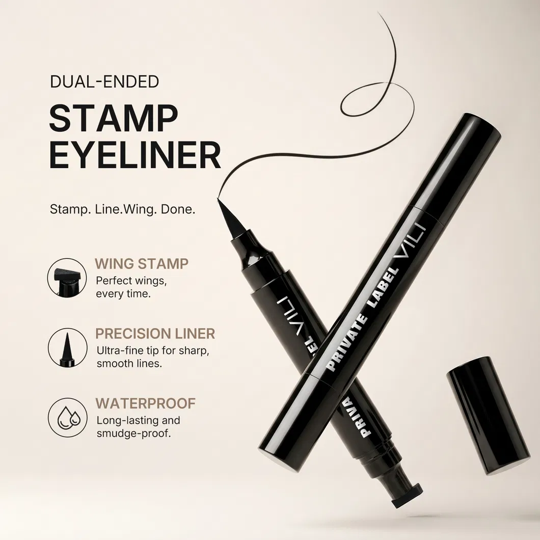 OEM Private Label Dual-Ended Spongy Triangular Head Eyeliner Waterproof Long Lasting