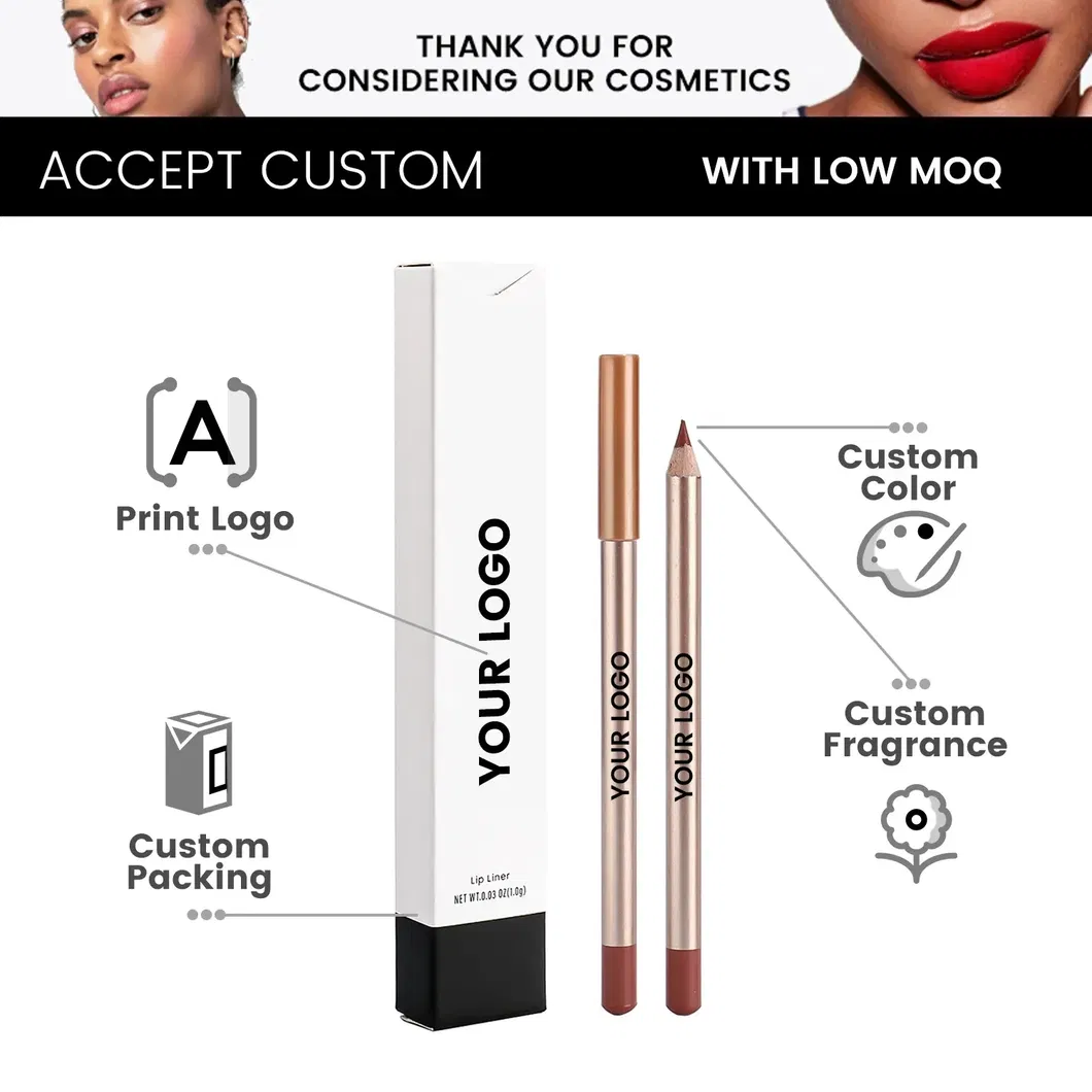 Wholesale Custom Logo Waterproof Private Label Creamy Wooden Lip Liner