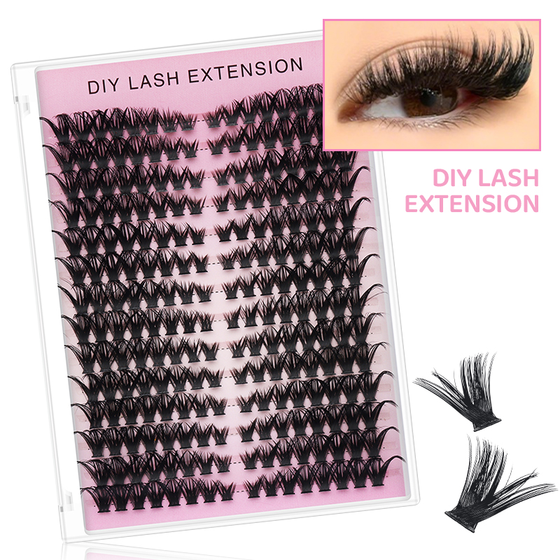 Wholesale 14 Rows Cluster Lashes Handmade Volume Eyelash Extensions Multi-Row Cluster Fans Mixed Eye Lashes Individual Lash