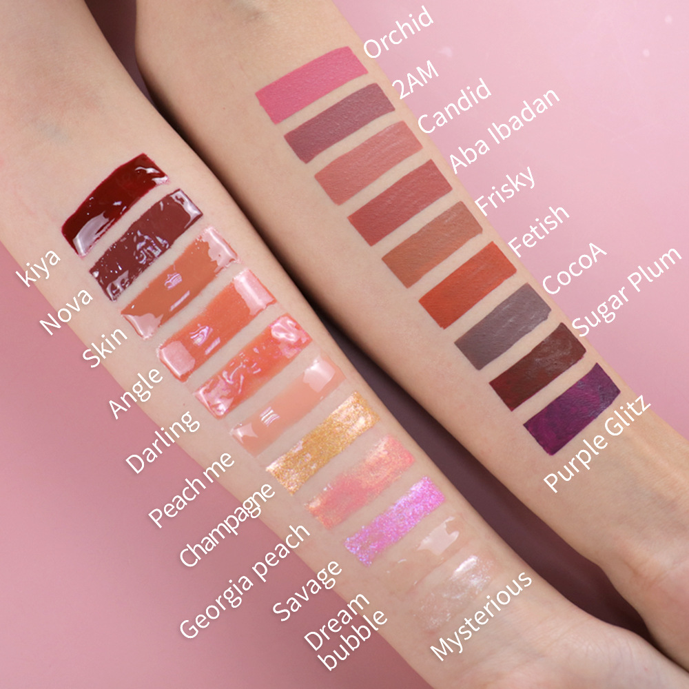 21 Color Vegan Shiny Glossy Moisturizing Nude Pink Liquid High Pigmented Lipgloss Lip Cream Low MOQ Lip Gloss with Private Label