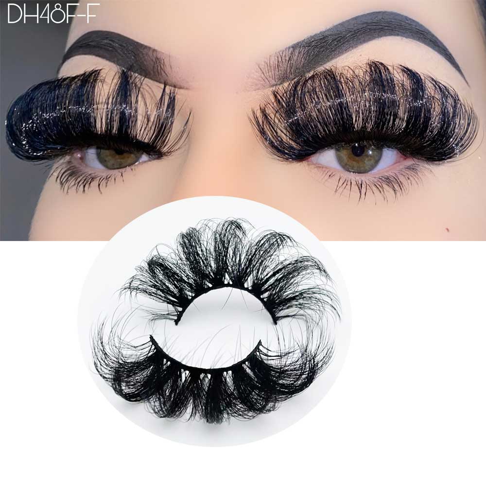 Russian 5D Full Strip Fluffy D-Curl 3D Faux Mink Eyelashes 25mm-30mm False Lashes Wholesale Vendor