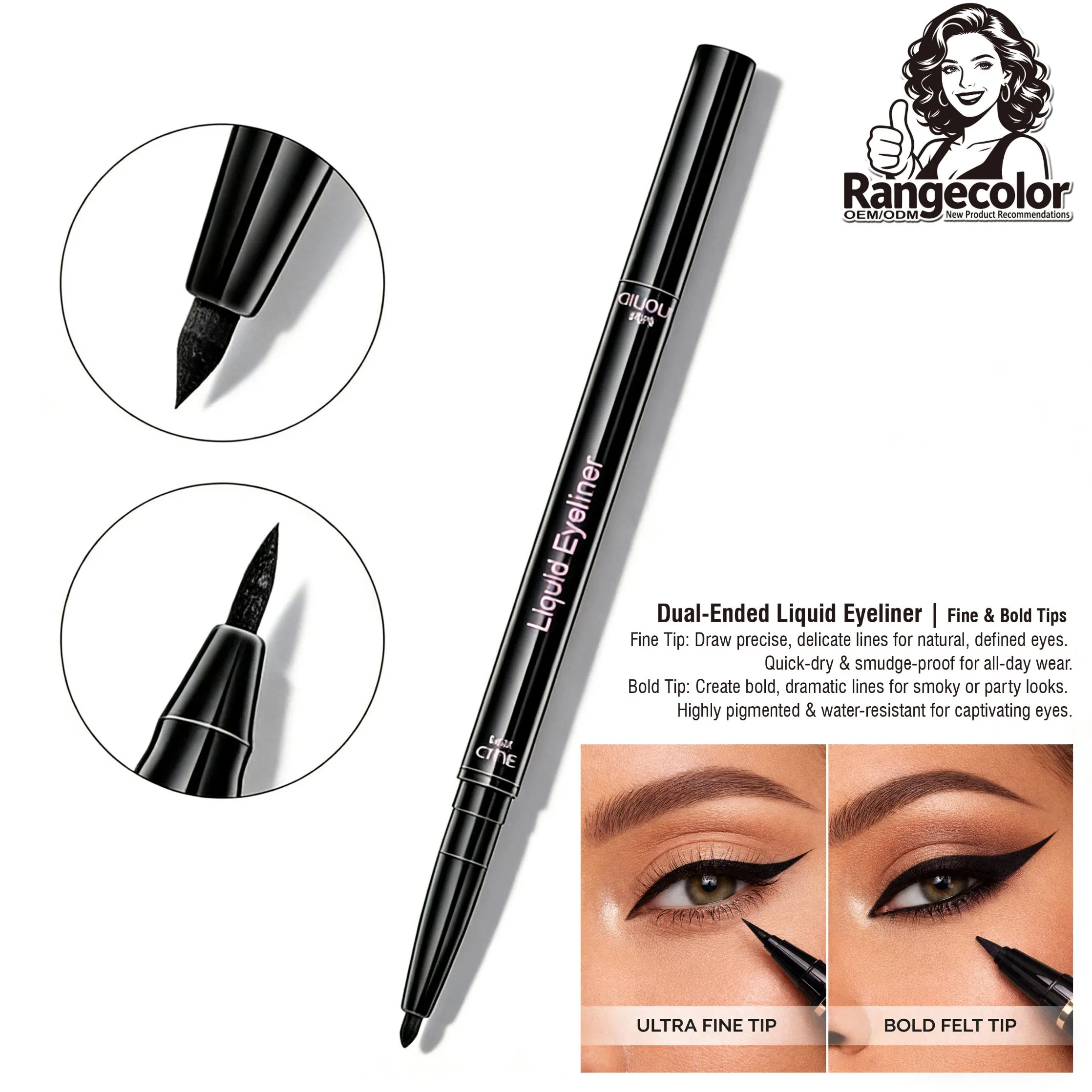 Duo Ended Eyeliner Twist Eyeliner with Liquid Eyeliner Waterbased Eyeliner
