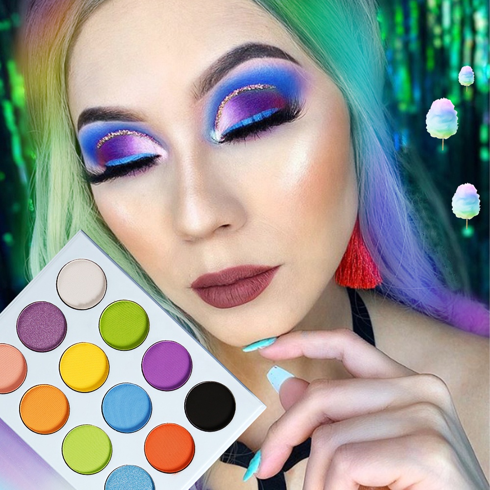 Holo Dry/Wet Eye Eyeshadow Palette High-Pigment Shimmer Glitter Matte Cruelty Free Waterproof 5g Private Label Light Skin