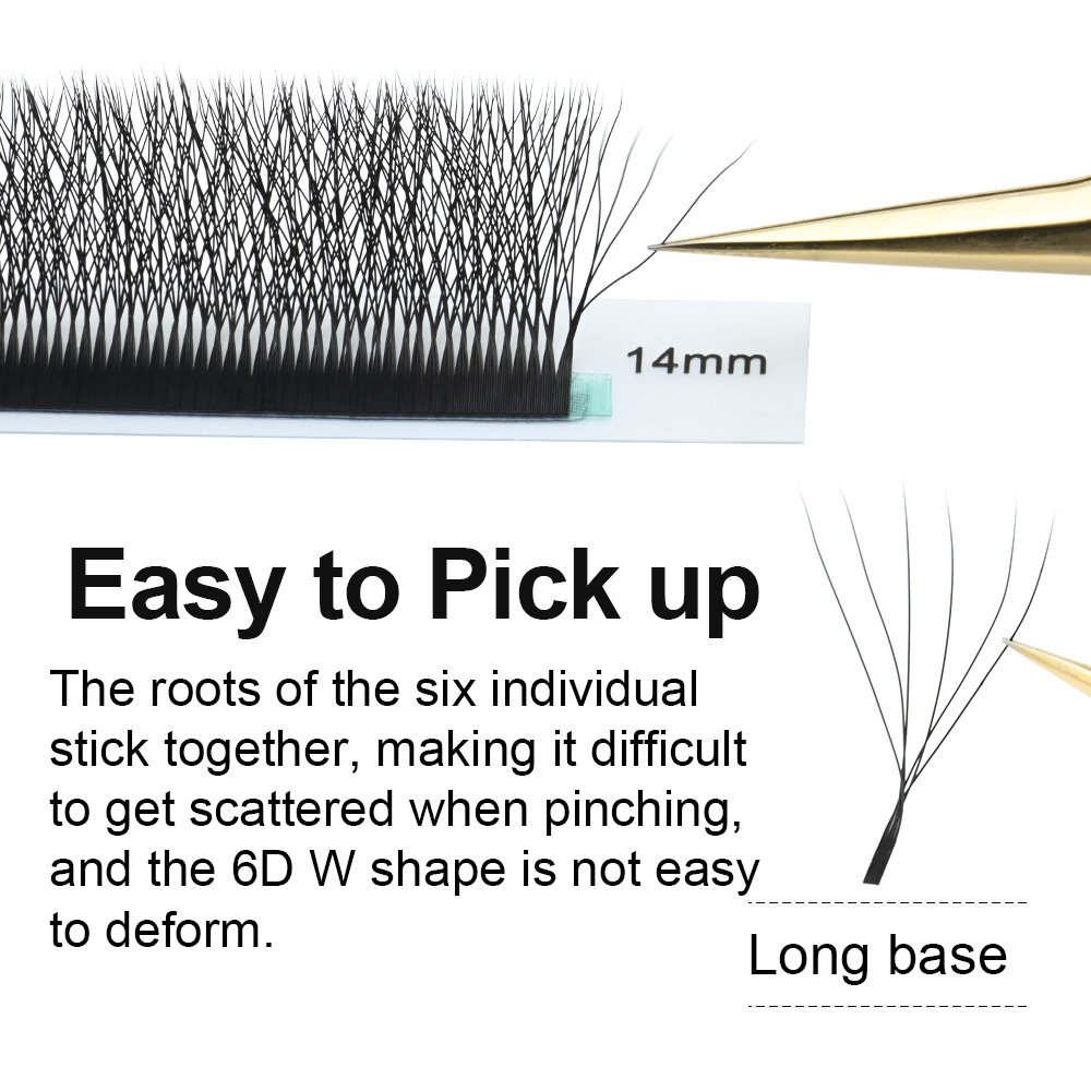 NAGARAKU 3D-6D W Shape Volume Eyelash Extension Individual False Eyelashes 3D 4D 5D Clover Lashes Private Label Lash Extensions