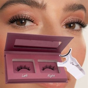 Sunland New Arrival Customize 8D Quantum Magnet Handmade Cruelty-Free Reusable False Lashes Partner Set Glue Free Eyelashes