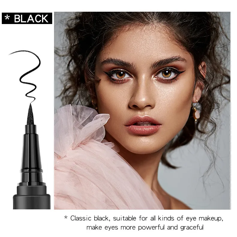 for Cross-Border Makeup Eyeliner Pen Wholesale Waterproof Oil Non-Blooming Cool Black Smooth Beauty Q611 Made in China