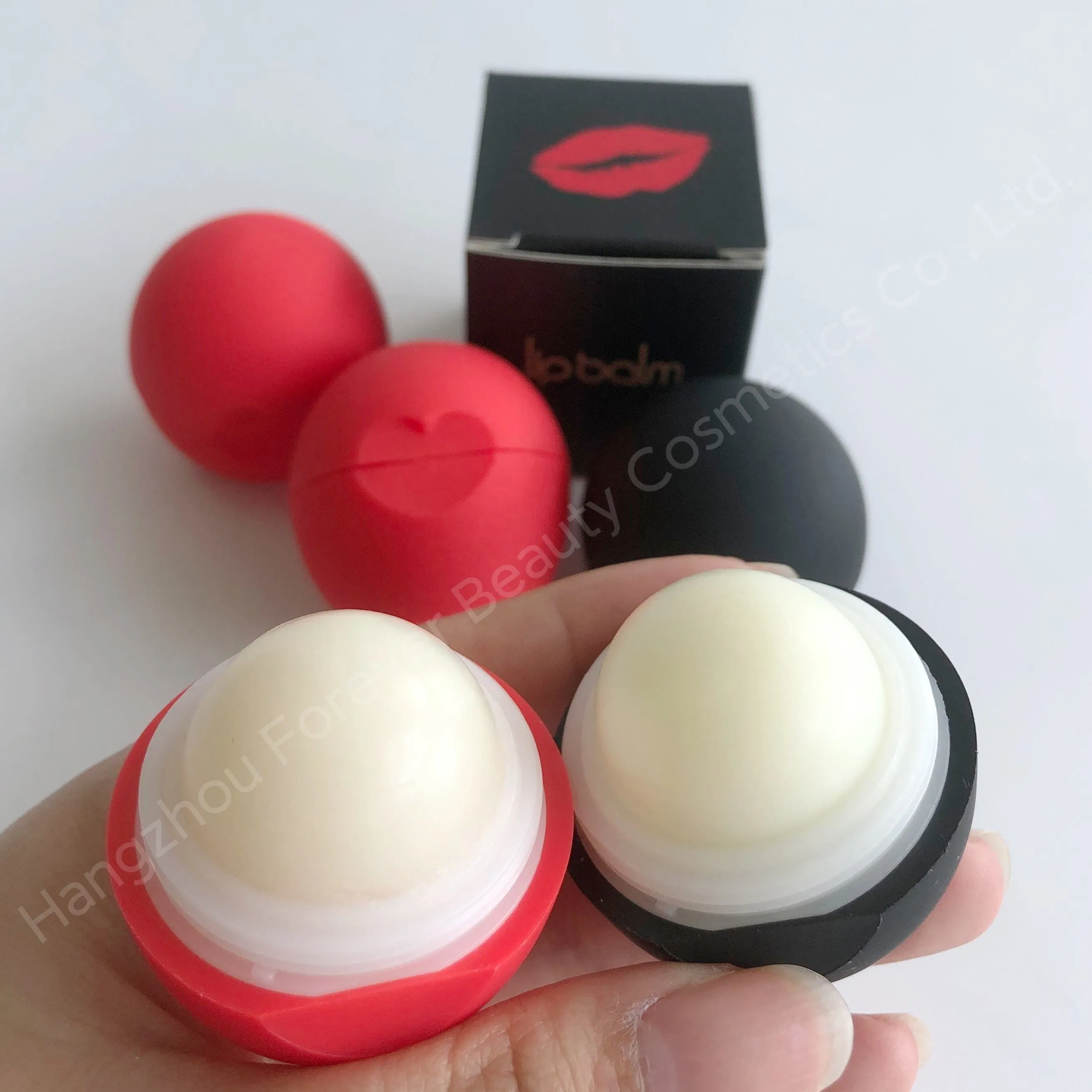 Mini Lip Balm Ball Wholesale Cute Red Heart SPF 30 for Stocking Stuffer Custom Logo