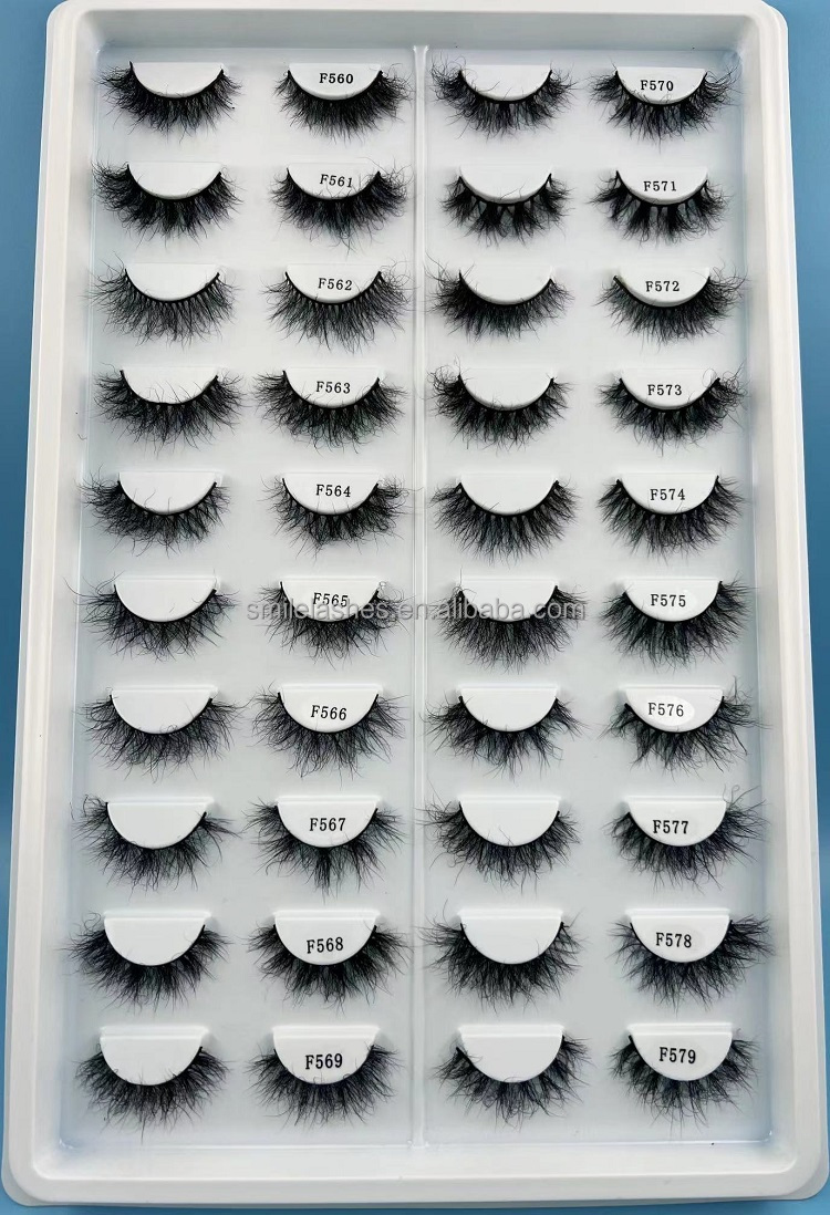 100% Real Mink Lashes 3D Luxurious False Eyelashes Hand-made Natural Long Cross Messy Lightweight False Lashes Wispy for Makeup