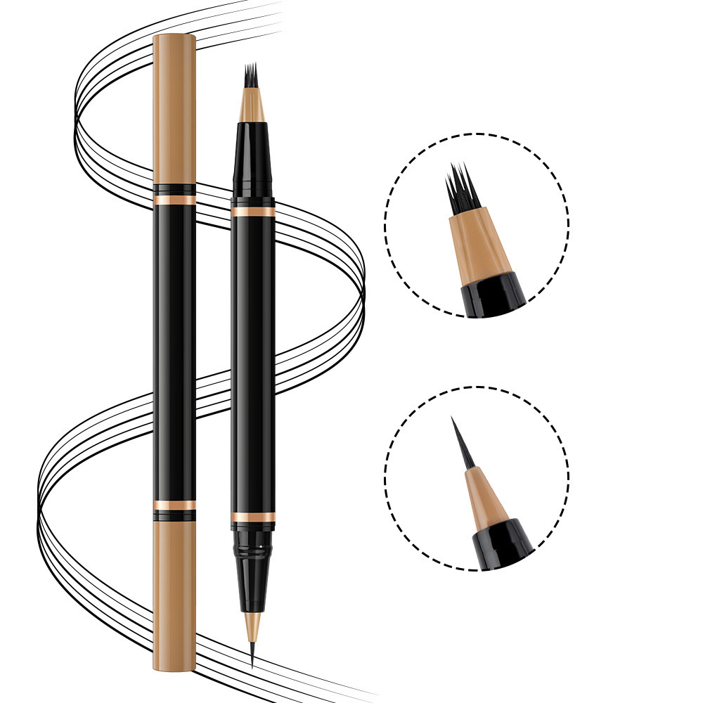 Vegan Double Head Microblading Eyebrow Pencil 4 Fork Tip Tattoo Pencil Cruelty Free Private Label Waterproof Gel Eyebrow Tint