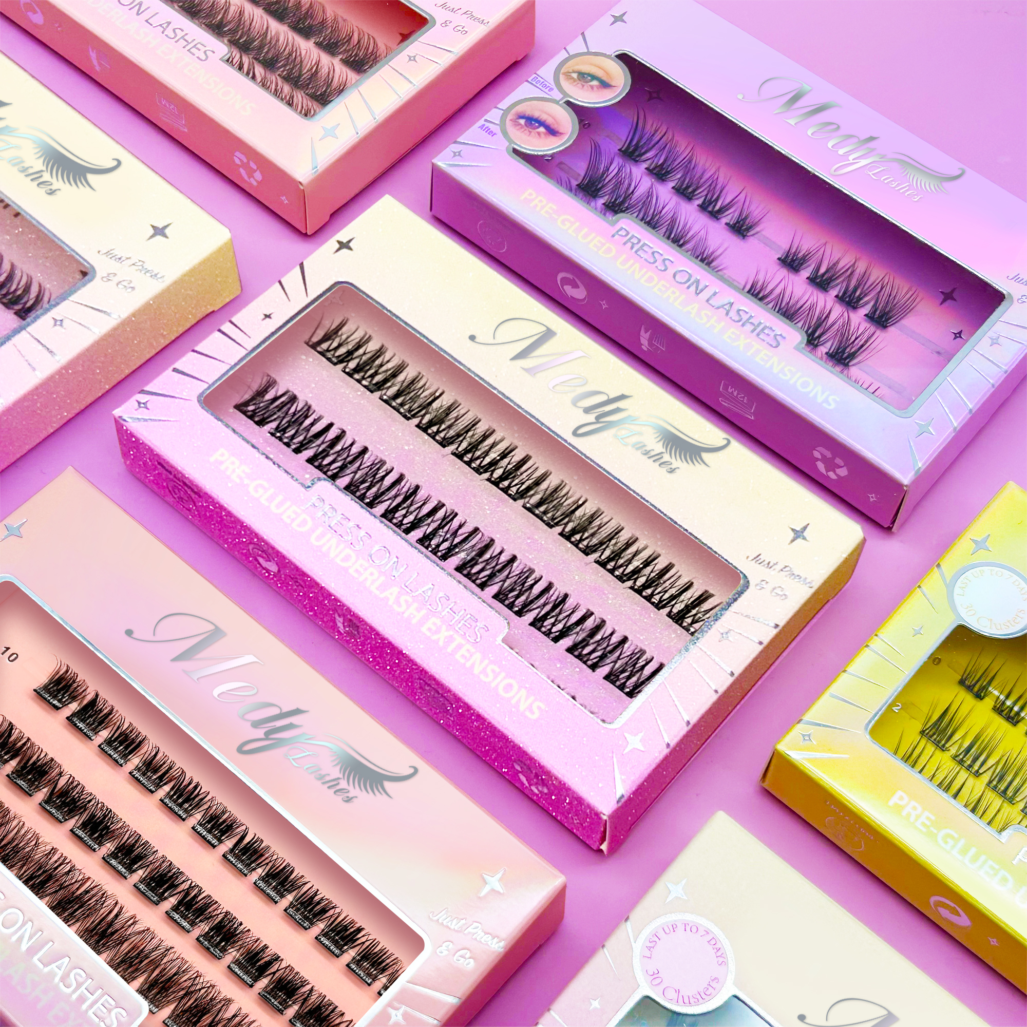 Luxury Black Band Cluster Eyelashes Seamless Blend Natural Lases Realistic Look Lash Clusters