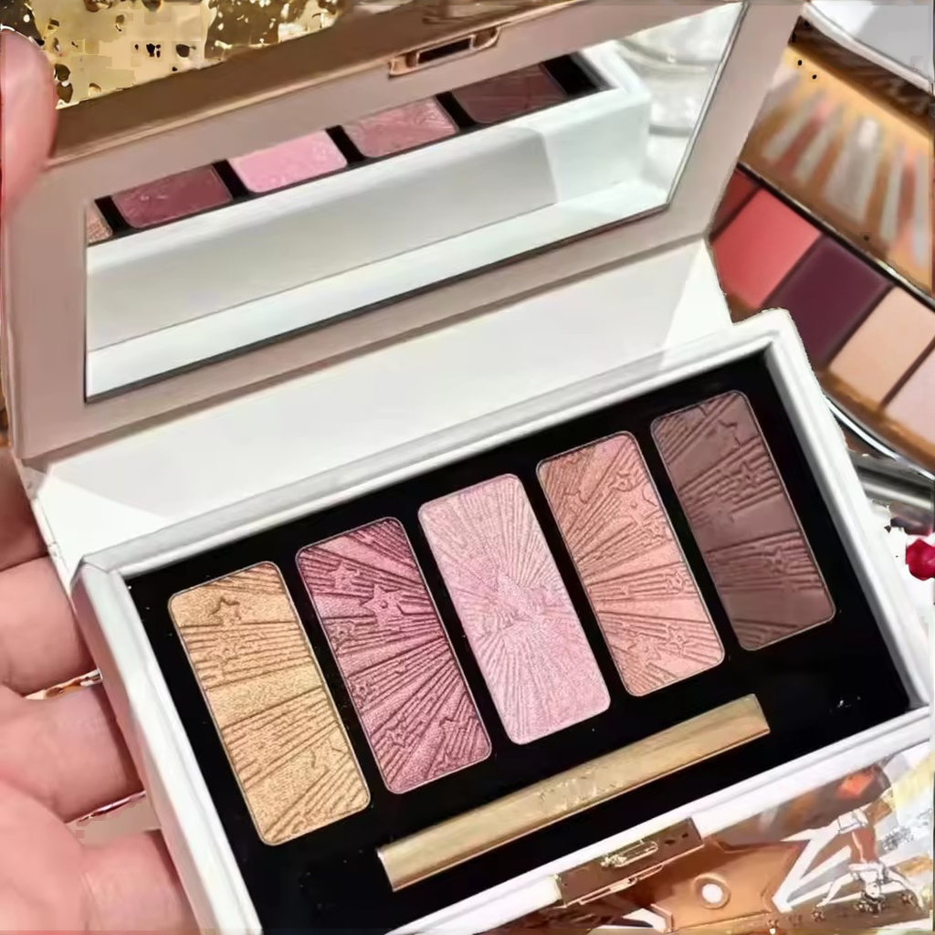 High-end Luxury Cosmetics Metallic Powder Shimmer Five-Color Waterproof Long-Lasting Eyeshadow Palette