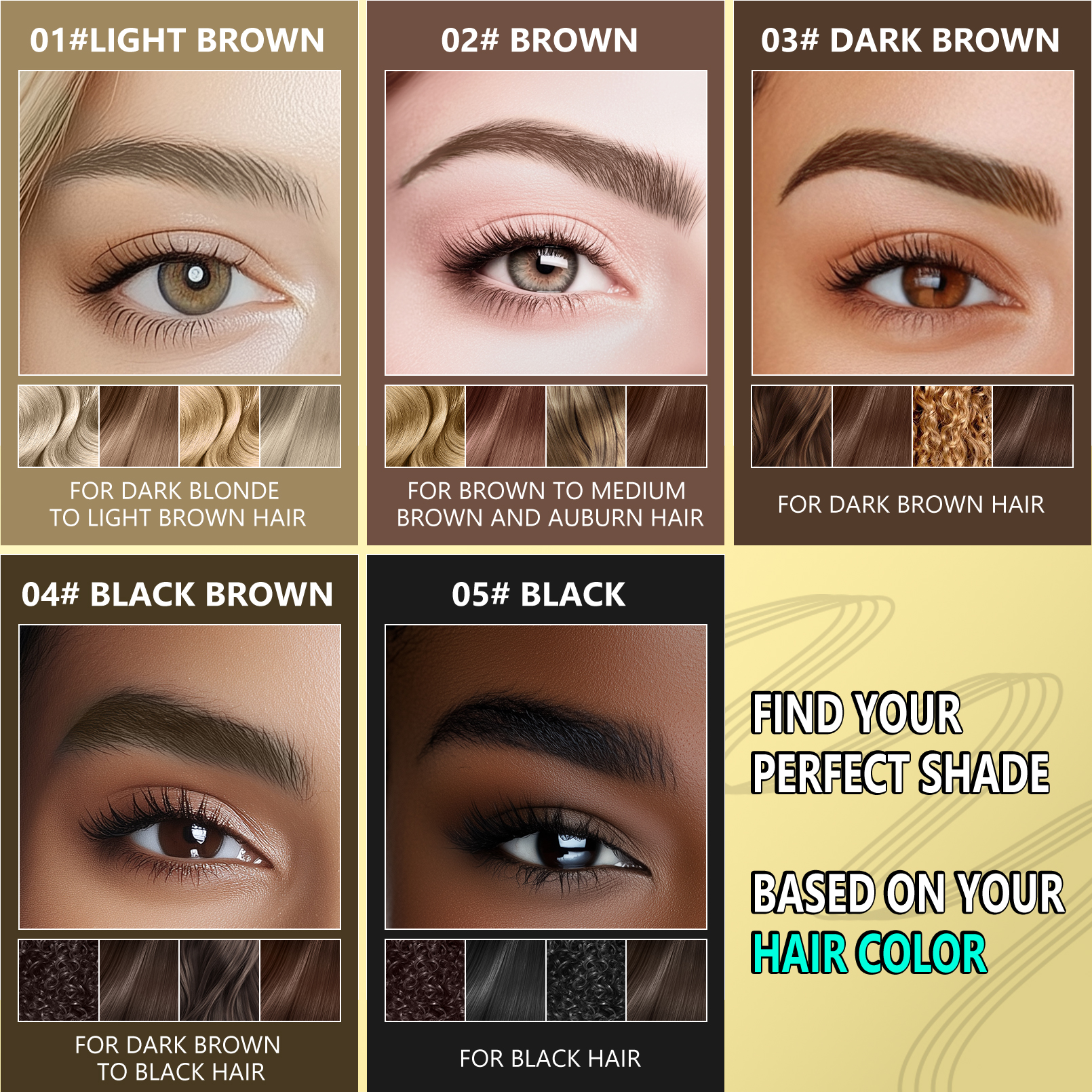 Double Headed Sweat Resistant Four Claw Liquid Eyebrow Pencil Non-staining Eyebrows Pencil Eyebrow Gel