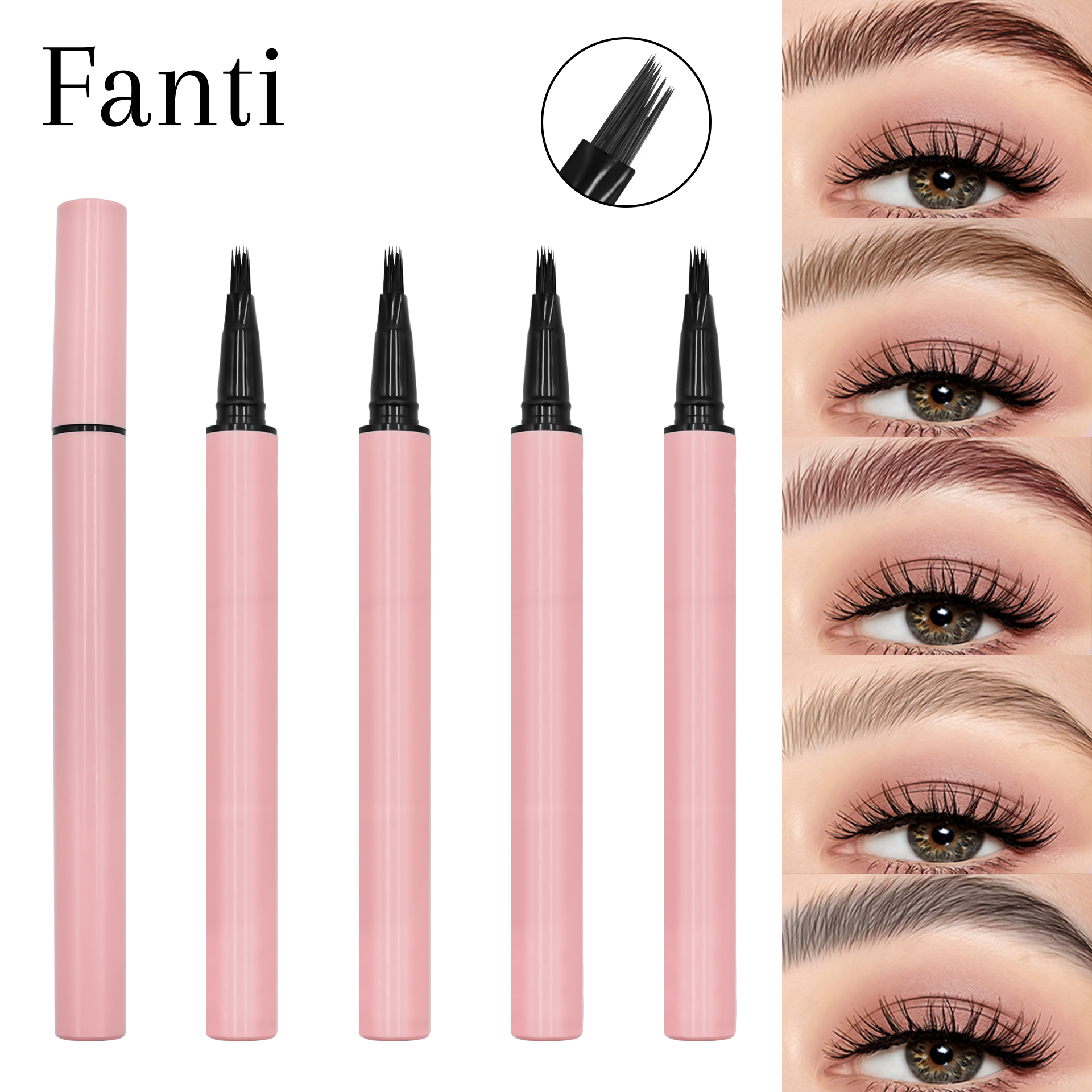 High Pigment Brow Pencil Lower Moq Vegan Eyebrow Pencil Waterproof 5 Colors Eyebrow Pencil