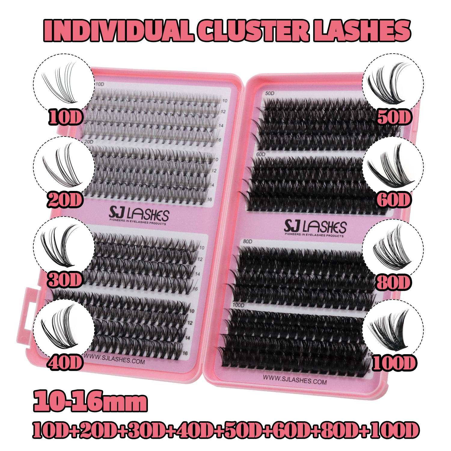 Hot-Selling DIY Eyelash Extension Kits 32 Rows Hot-Melt Hair Thick 30D 40D Single Cluster False Eyelashes Eyelashes