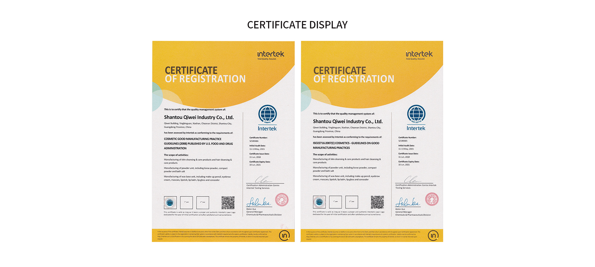 Product Certifications