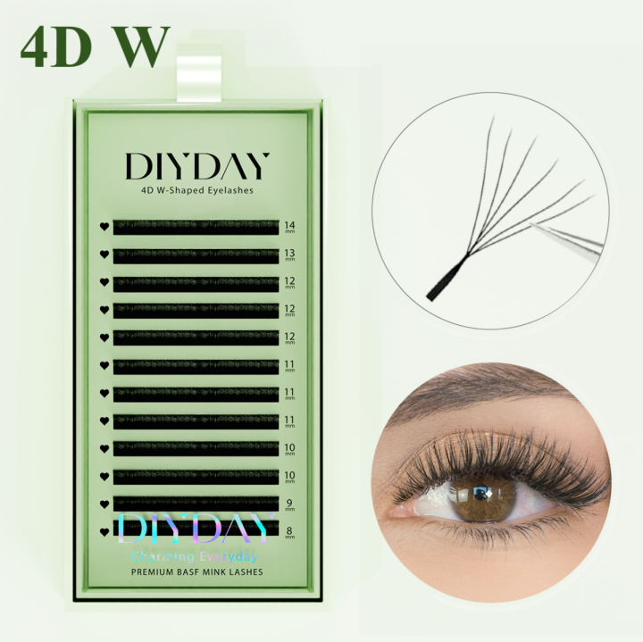 4DW Fluffy False Eyelashes Thick Volume Lightweight Soft Band Comfortable Wear Fake Lashes for Everyday Makeup